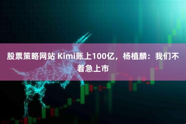 股票策略网站 Kimi账上100亿，杨植麟：我们不着急上市